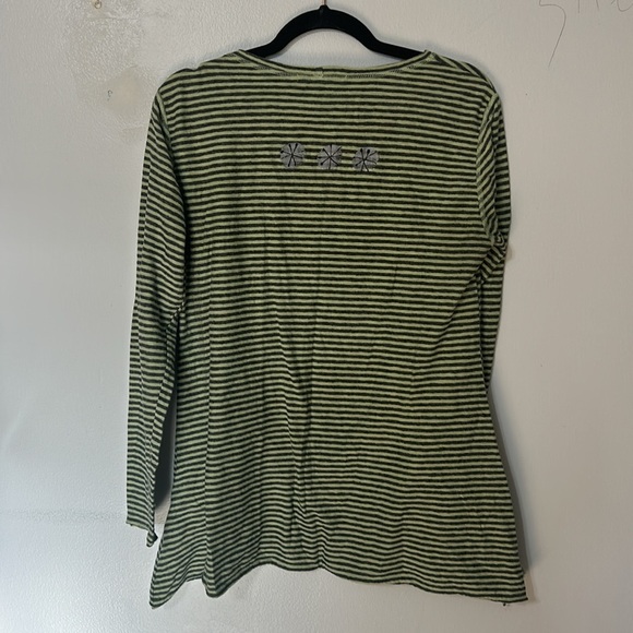 CUT-LOOSE DIAMOND INSET TOP NAVY and Green STRIPE Painted design Medium - Picture 6 of 6